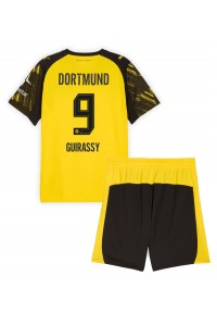 Borussia Dortmund Serhou Guirassy #9 Jalkapallovaatteet Lasten Kotipeliasu 2025-26 Lyhythihainen (+ Lyhyet housut)